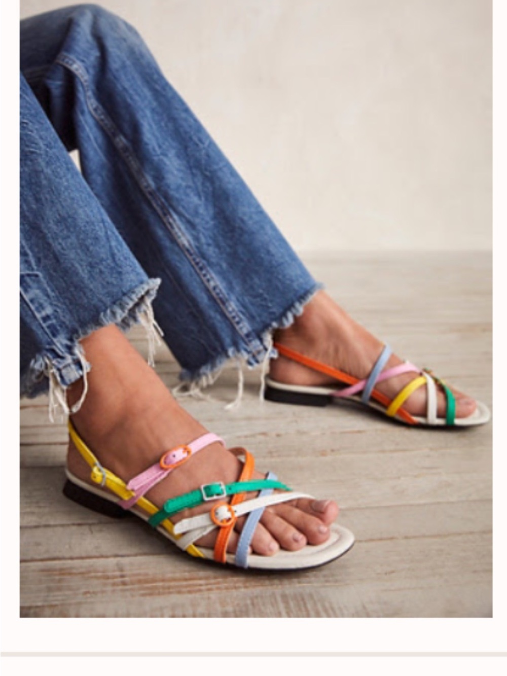 Free People Twinning Multicolor Strappy Flat Sandals